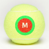 Red White Green Monogram Tennis Ball Tennisballen (Voorkant)