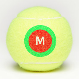 Red White Green Monogram Tennis Ball Tennisballen