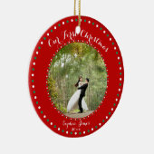 Red White Green Ons eerste kerstOrnament Keramisch Ornament (Rechts)