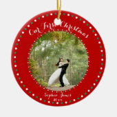 Red White Green Ons eerste kerstOrnament Keramisch Ornament (Voorkant)