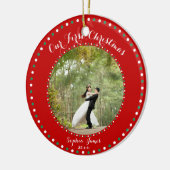 Red White Green Ons eerste kerstOrnament Keramisch Ornament (Links)