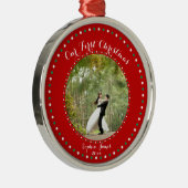 Red White Green Ons eerste kerstOrnament Metalen Ornament (Rechts)