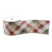 Red White Green Plaid Stripes Christmas Grosgrain Lint (Spoel)