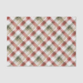 Red White Green Plaid Stripes Christmas Tissuepapier (Voorkant)