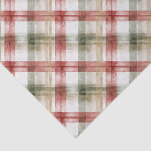 Red White Green Plaid Stripes Christmas Tissuepapier (Detail)