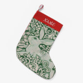 Red White Green Rabbit Stocking Personalize Folk Kleine Kerstsok (Voorkant (Hangend))