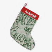 Red White Green Rabbit Stocking Personalize Folk Kleine Kerstsok (Voorkant (Hangend))