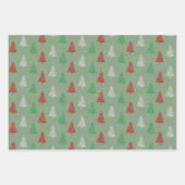 Red White Green Small Kerstbomen Forest Wrapp Inpakpapier Vel (Voorkant 3)