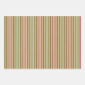 Red White Green Stripes Pattern Inpakpapier Vel (Voorkant 3)