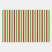 Red White Green Stripes Pattern Inpakpapier Vel (Voorkant)