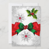 Red White Green Winter Wonderland Holiday Party Kaart (Achterkant)