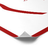 Red & White Hand Drawn Bow Wedding Welcome Sign Poster (Hoek)