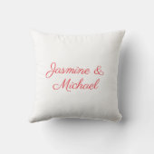 Red & White Handwriting Couple Names Wedding Kussen (Achterkant)