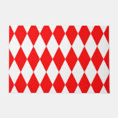 Red White Harlequin Diamonds Checkers Design Deurmat (Voorkant)