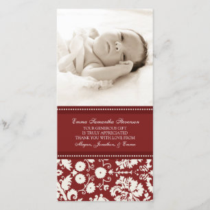 Red White Hartelijk dank Baby shower fotokaarten Bedankkaart