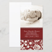 Red White Hartelijk dank Baby shower fotokaarten Bedankkaart (Voorkant / Achterkant)