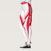 Red White Heart Butt Team Uniform Logo Cheerleader Leggings (Links)