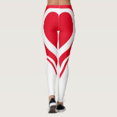 Red White Heart Butt Team Uniform Logo Cheerleader Leggings (Achterkant)