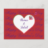 Red White Heart Love Elegant Modern Valentijnsdag Feestdagenkaart (Voorkant)