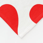 Red White Hearts Pattern Fleece Deken (Hoek)