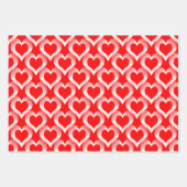 Red White Hearts Pattern Inpakpapier Vel (Voorkant 3)