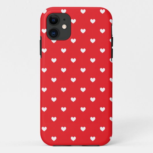 Red & White Hearts Pattern iPhone 5 Hoesje (Achterkant)