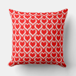 Red White Hearts Pattern Kussen