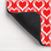 Red White Hearts Pattern Muismat (Hoek)