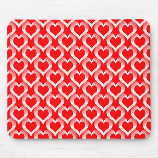 Red White Hearts Pattern Muismat (Voorkant)