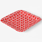 Red White Hearts Pattern Papieren Bordje (Gebogen)