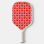 Red White Hearts Pattern Pickleball Paddle (Achterkant)