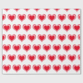 Red White Hearts Valentijnsdag Pattern Love Cadeaupapier (Vlak)