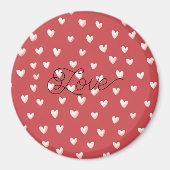 Red White Hearts Valentine's Day Magneet (Voorkant)