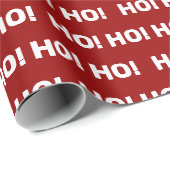 Red White Ho Ho Pattern kerstavond Cadeaupapier (Rol Hoek)