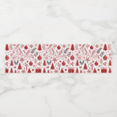 Red White Holiday Waterfles Etiket (Enkel label)