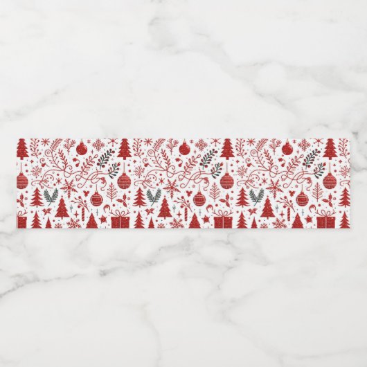 Red White Holiday Waterfles Etiket (Enkel label)