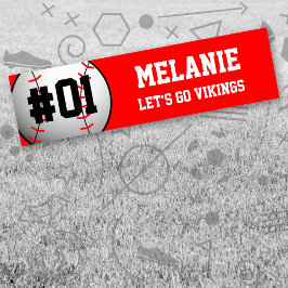 Red White-honkbalteam Bumpersticker