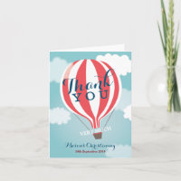 Red White Hot Air ballon Hartelijk dank voor Kaart