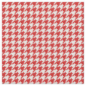 Red White Houndstooth Pattern Fabric Stof (Close Up)