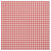 Red White Houndstooth Pattern Fabric Stof (Swatch)