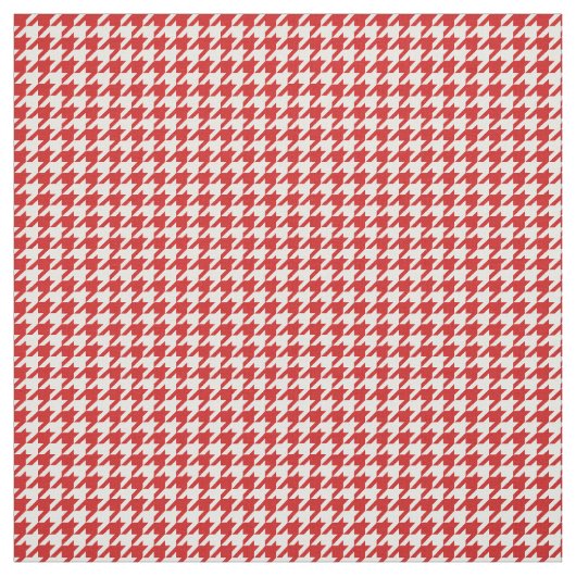 Red White Houndstooth Pattern Fabric Stof (Swatch)