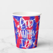 Red White I Do 4th July Bachelorette Papieren Bekers (Achterkant)