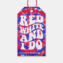 Red White I Do 4th July vrijgezellenfeest Cadeaulabel