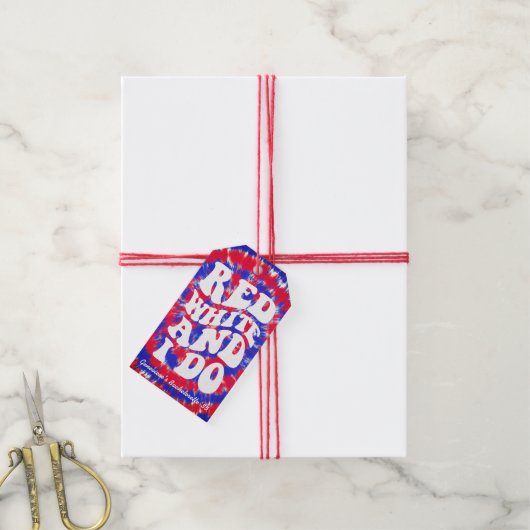 Red White I Do 4th July vrijgezellenfeest Cadeaulabel (Met Touw)