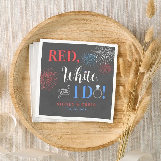 Red White & I Do 4th of July Napkins Servet
