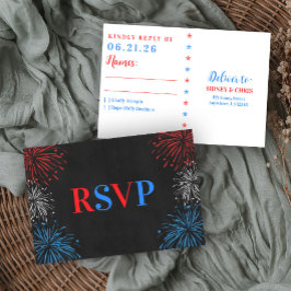 Red White & I Do 4th of July Wedding RSV RSVP Kaartje