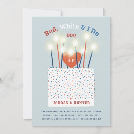 Red White I do BBQ Couple's Shower Kaart (Voorkant)