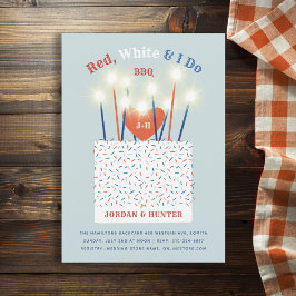 Red White I do BBQ Couple's Shower Kaart