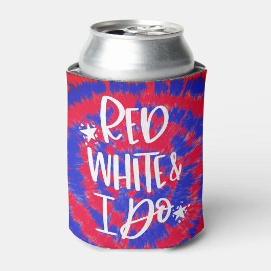 Red White I Do July 4th Bachelorette Party Blikjeskoeler (Blikje Voorkant)