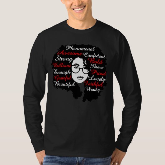 Red White Inspirational Word Quote Beautiful Soror T-shirt (Voorkant)